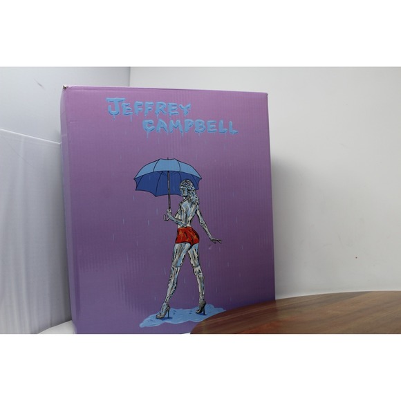 Jeffrey Campbell Cloudy-V Black White Plaid Platform Chelsea Boots 9M - Picture 5 of 12